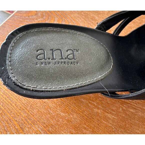 A.N.A. Women’s Slip On Strappy Sandal Heels Black Size 8M Sku 0300 / 2771 - Picture 5 of 14